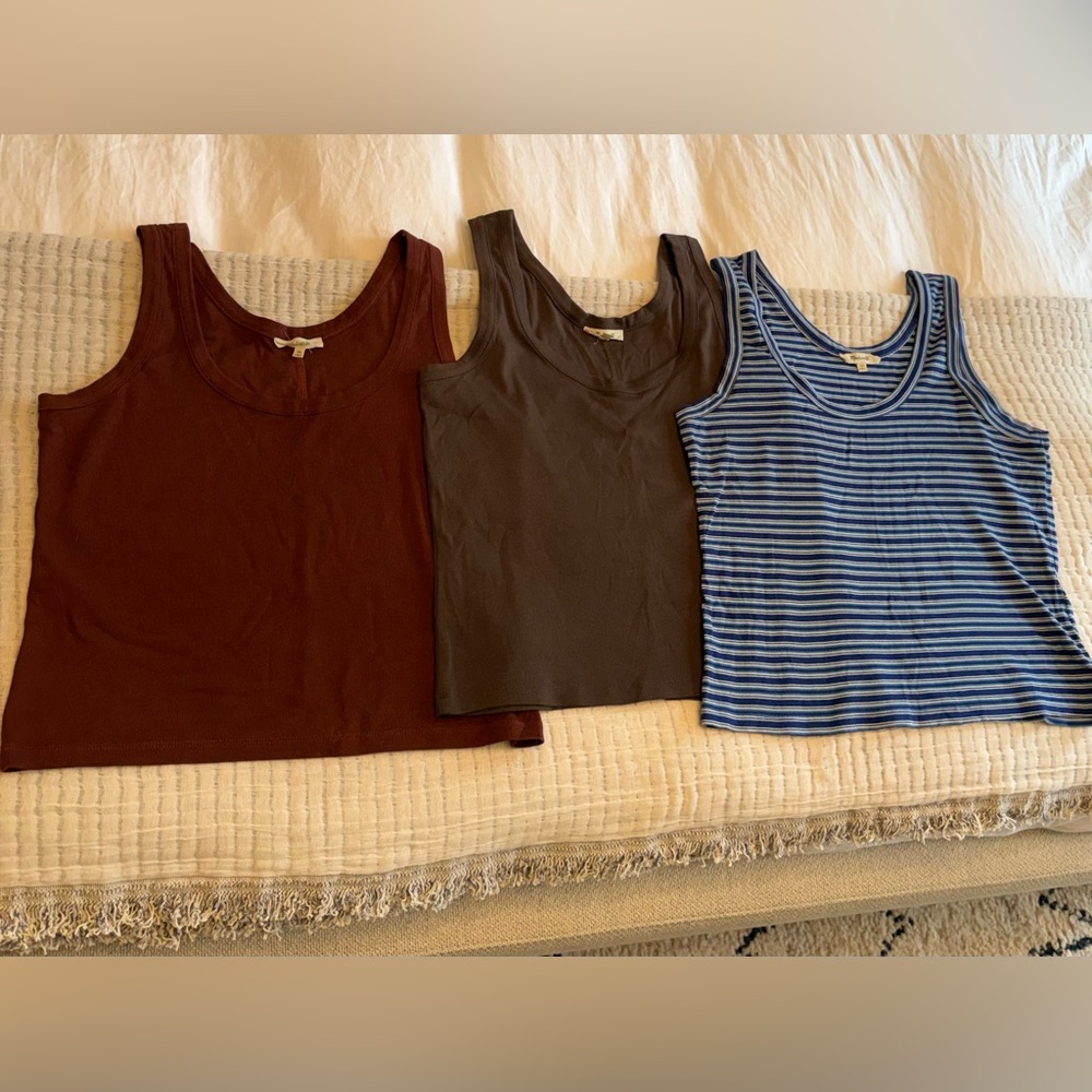 Madewell Regenerative Ribbed Tanks (Set of 3)